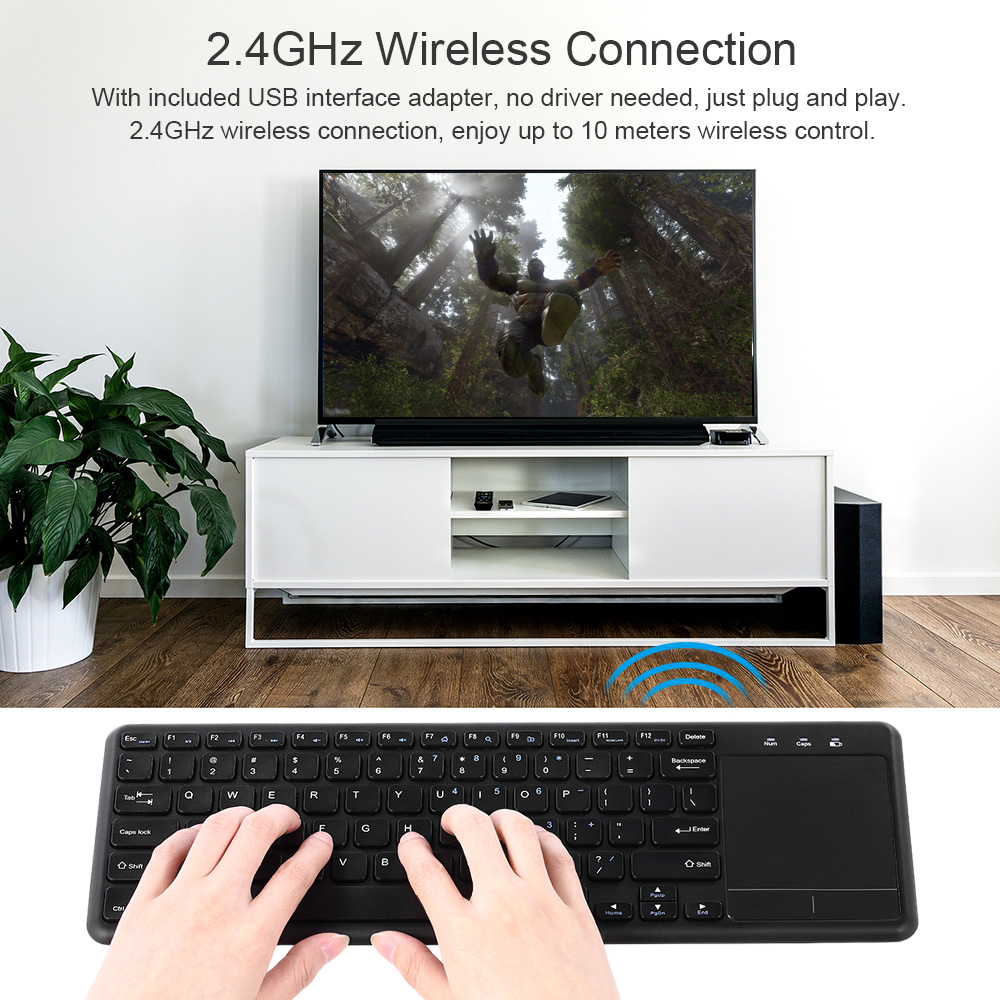 Bàn Phím Không Dây 2.4g Với Bàn Di Chuột 78 Phím Siêu Mỏng Dành Cho Windows / AnDroid
