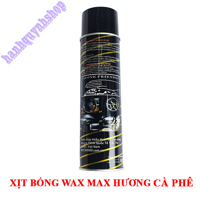 Chai Xịt Bóng Wax Max Làm Mới Nhựa Đồ Da Nội Thất Ô Tô 500ml Hương Cà Phê