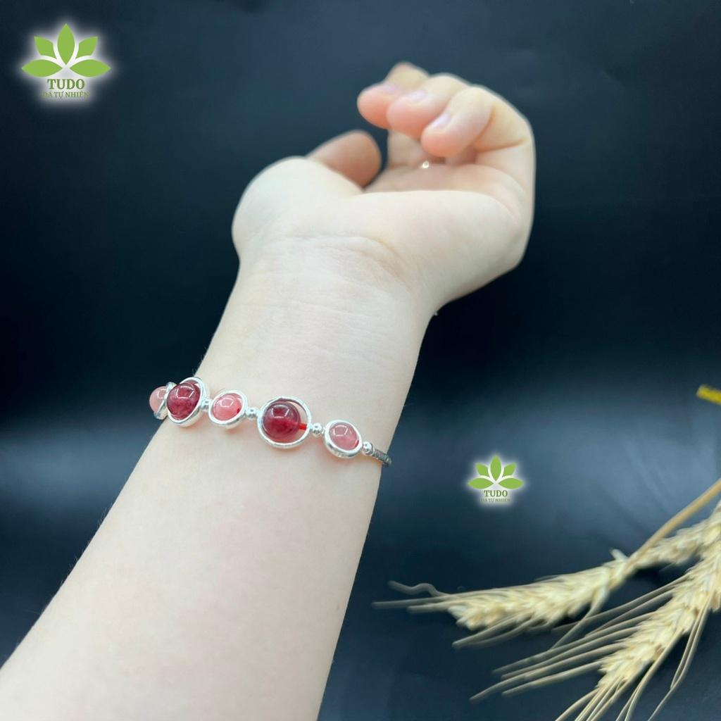 Vòng Tay Nữ Đẹp - Vòng Phong Thủy Mệnh Hỏa, Thổ TUDO VCBTADH VCBTAH Charm Khung Tròn B50K400