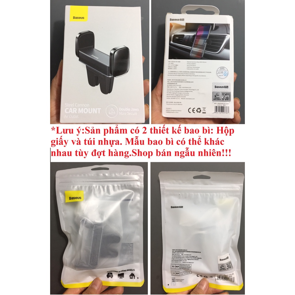 Kẹp điện thoại gắn cửa gió ô tô Baseus Steel Cannon Car Mount SUGP-09 - Hàng chính hãng
