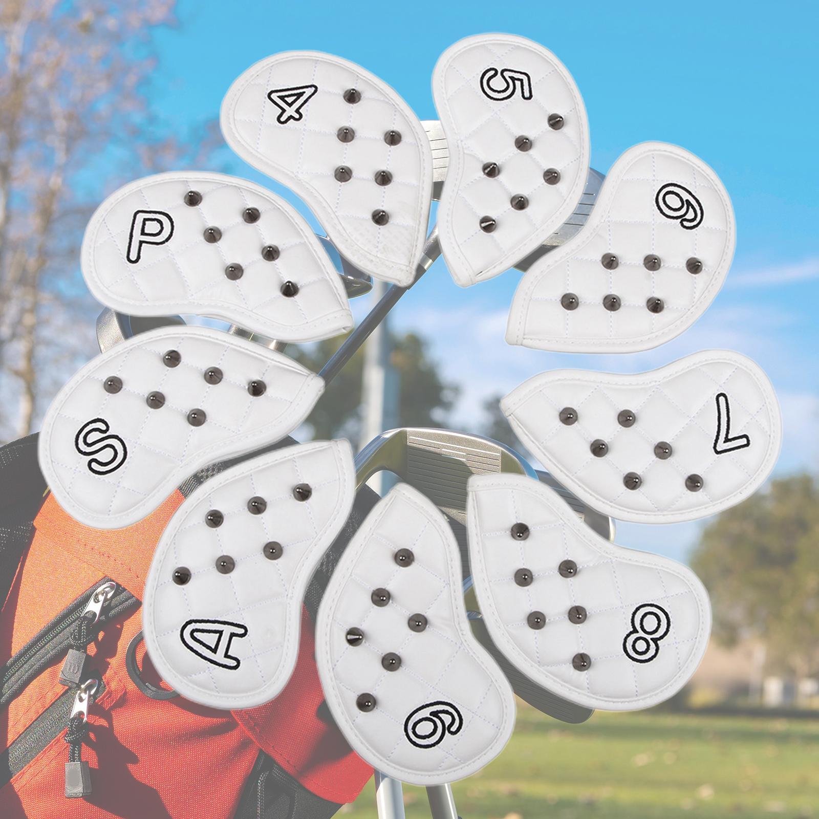 9Pcs  Club Iron Headcover Set Head Protector Guard