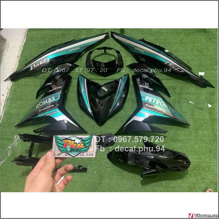 Tem Rời Exciter 150 Petronas trắng xanh