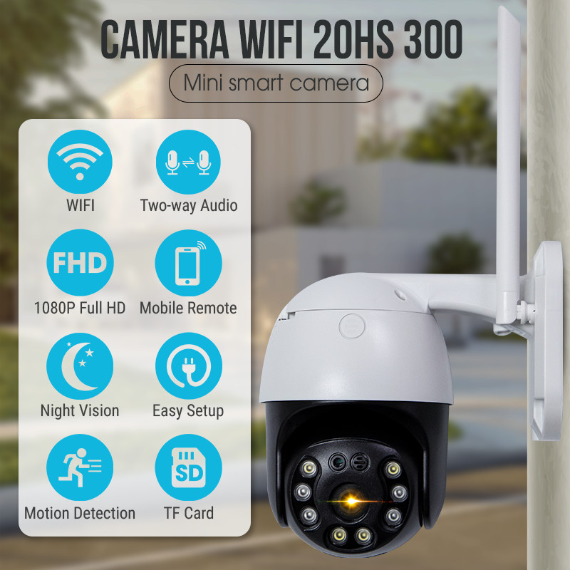 Camera Wifi An Ninh Ngoài Trời Xoay 360 Độ, Chống Nước, Độ Phân Giải 3.0Mpx 2304x1296P FULL HD+, Kết Nối Điện Thoại, Máy Tính, Smart TV - Chính Hãng