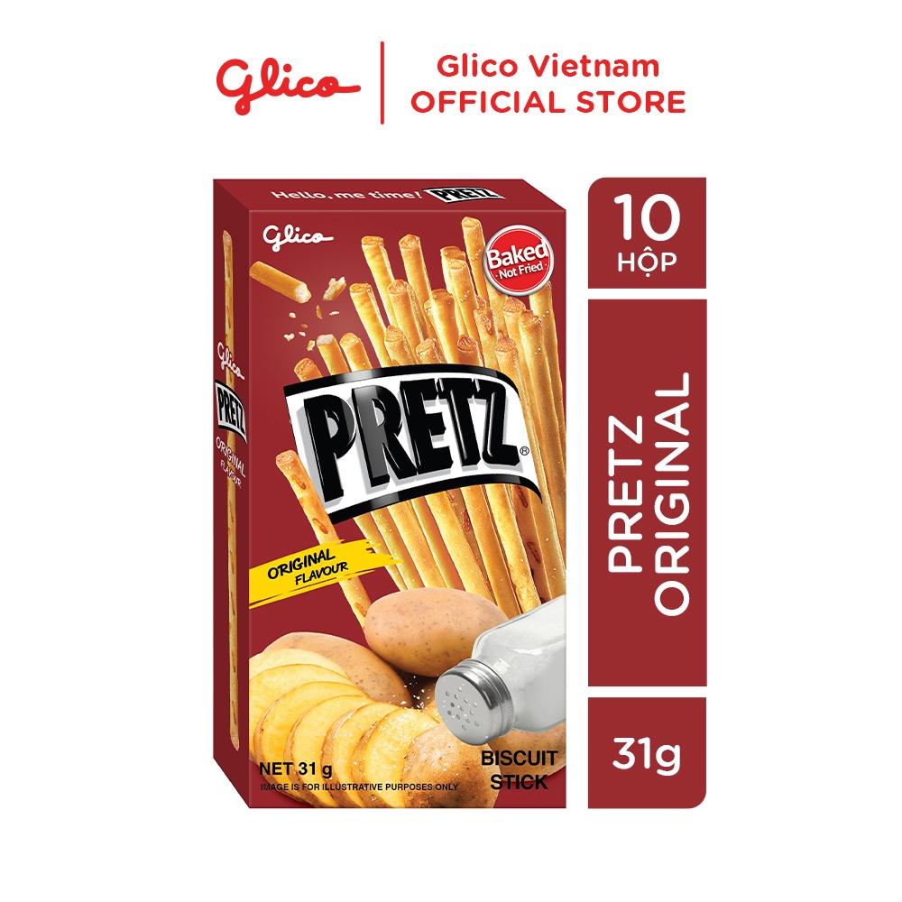 Bánh que nướng vị khoai tây GLICO Pretz Original Flavour 31g (Combo 10 hộp)