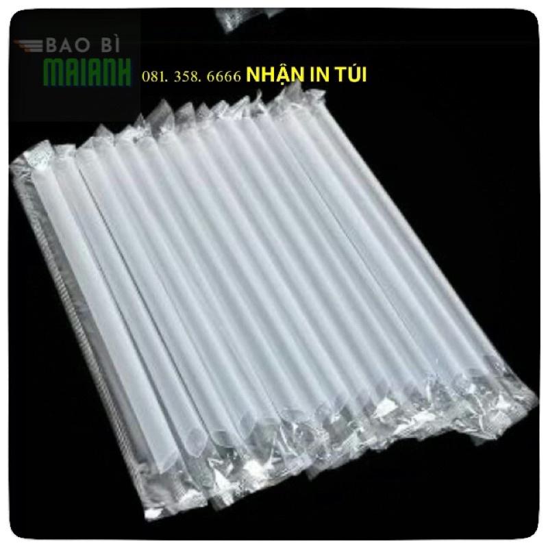 1KG ỐNG HÚT TRÀ SỮAMầu trắng, có màng bọc từng chiếc (phi 12)