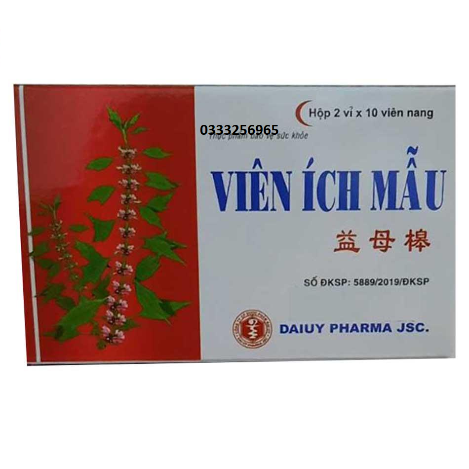 Viên uống Ích Mẫu - Bổ huyết - Điều Kinh - Hộp 20 viên - Đại Uy
