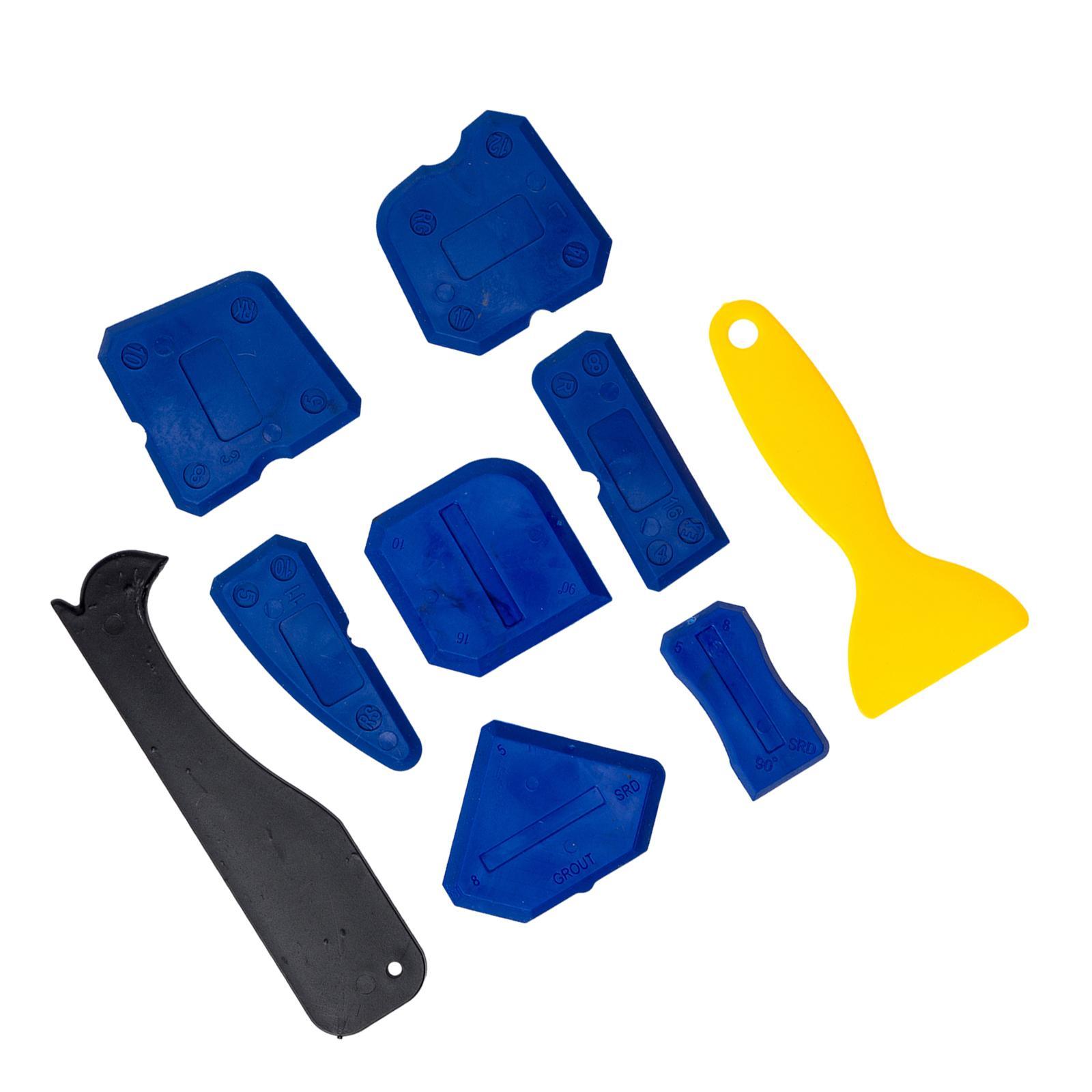 9Pcs Caulking Tool Grout Removal Tool Seam Finishing Tool Glue Corner Replaceable Pads Joint Sealant Sealing for Floor Sink Windows
