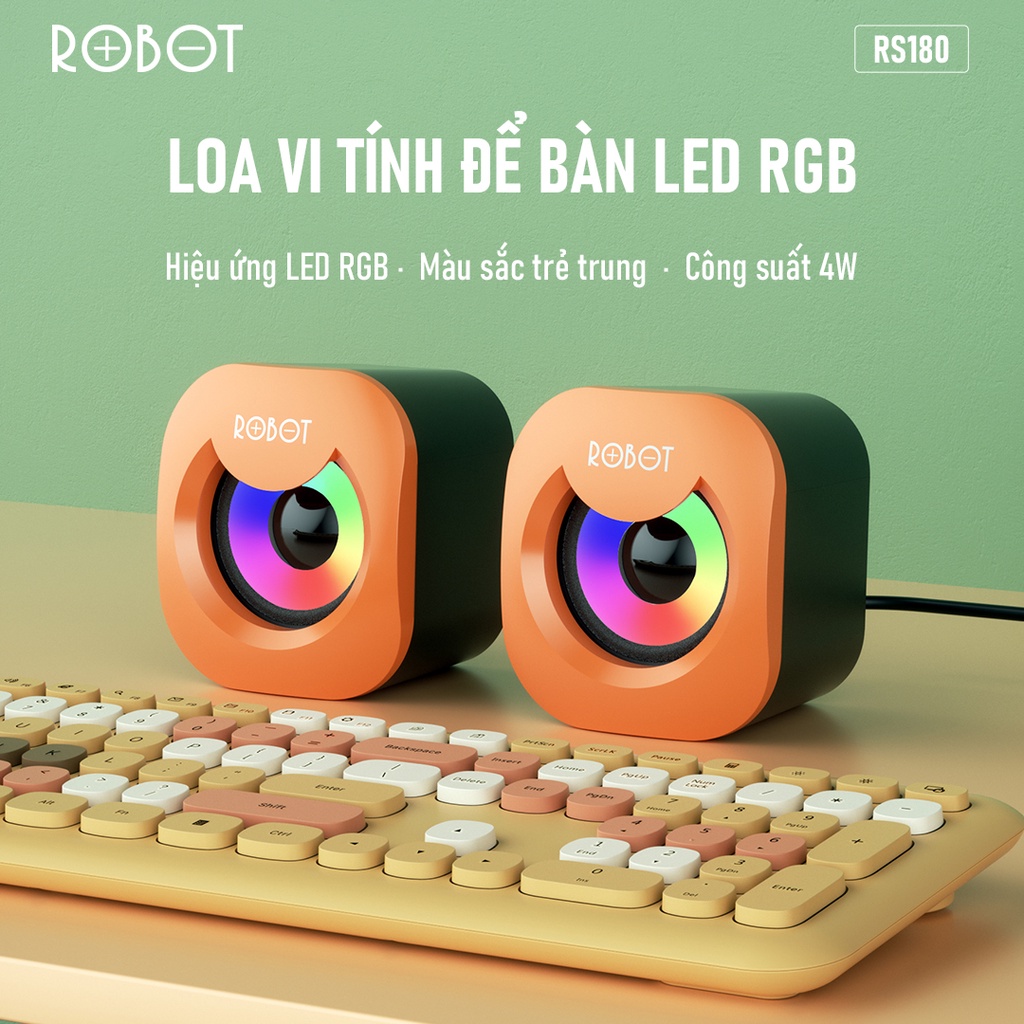 Loa Máy Tính/Laptop ROBOT RS180 Hiệu Ứng Ánh Sáng RGB - Hàng Chính Hãng