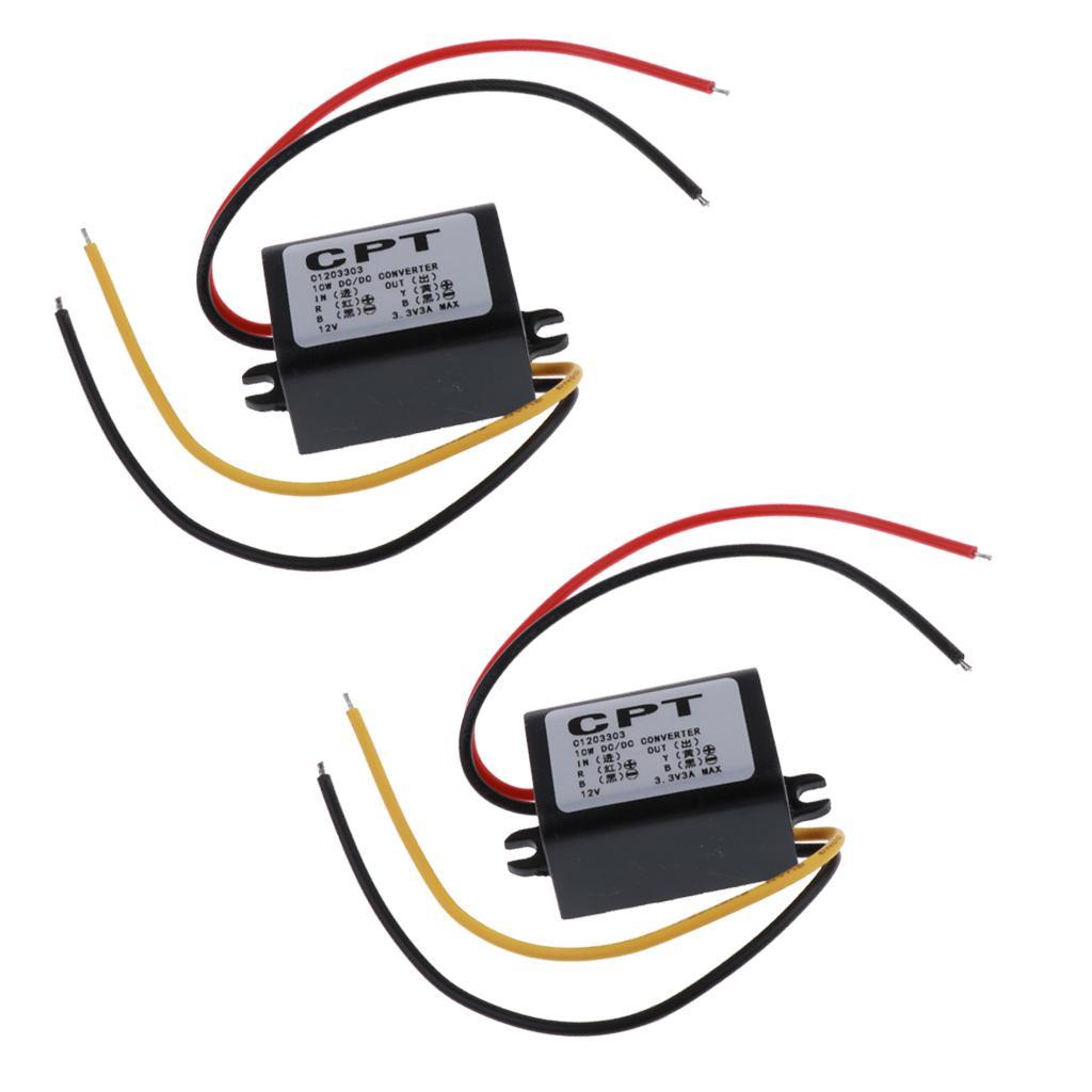 2x Car Power Converter 12V to 3.3V/3A Voltage Module Power Supply