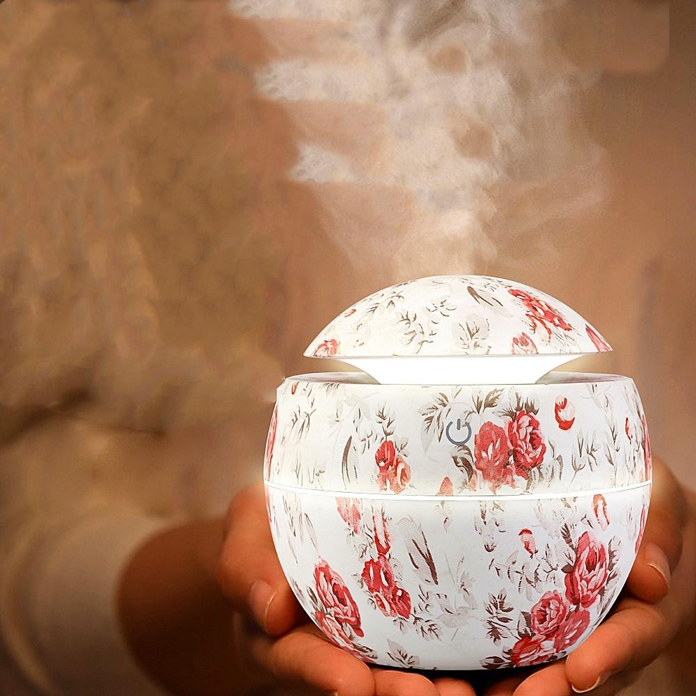 Mini Air Humidifier Ultrasonic USB Aroma Diffuser Wood Grain LED Night Light Electric Essential Oil Diffuser aromatherapy Home