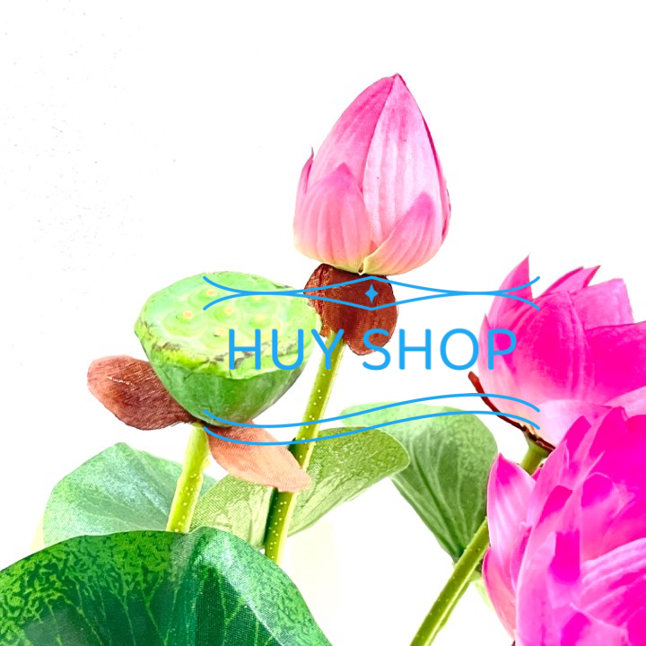 Hoa giả trang trí - Bụi Hoa SEN  vải cao cấp