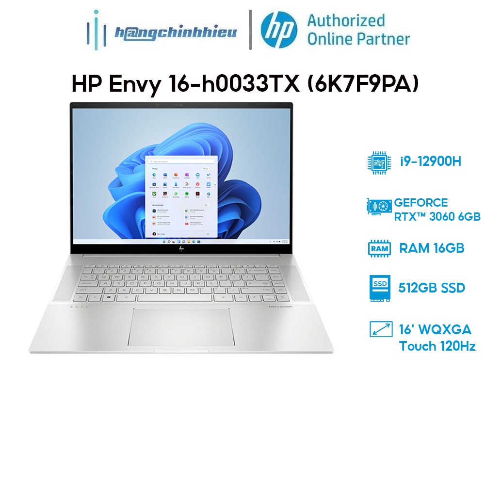 Laptop HP Envy 16-h0033TX (6K7F9PA)(i9-12900H|16GB|512GB|RTX 3060 6GB|16') Hàng chính hãng