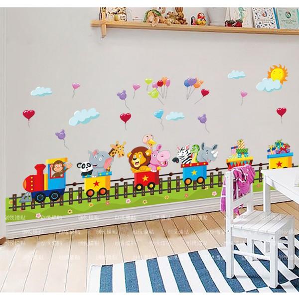 Decal trang trí tường - Xe Lửa Thú mới nhí 03