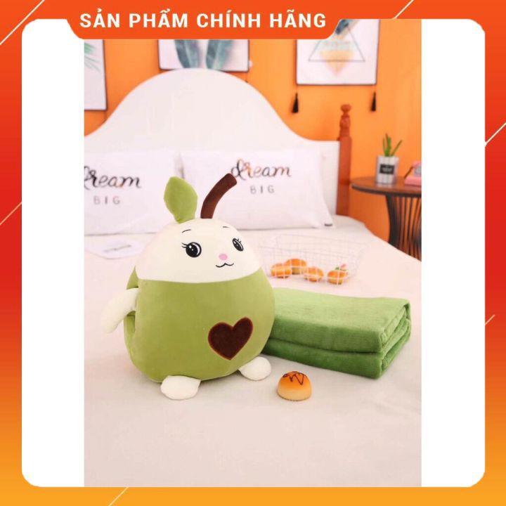 Bộ Chăn Gối Văn Phòng Hình Hoa Quả- Gối Ôm Kèm Chăn