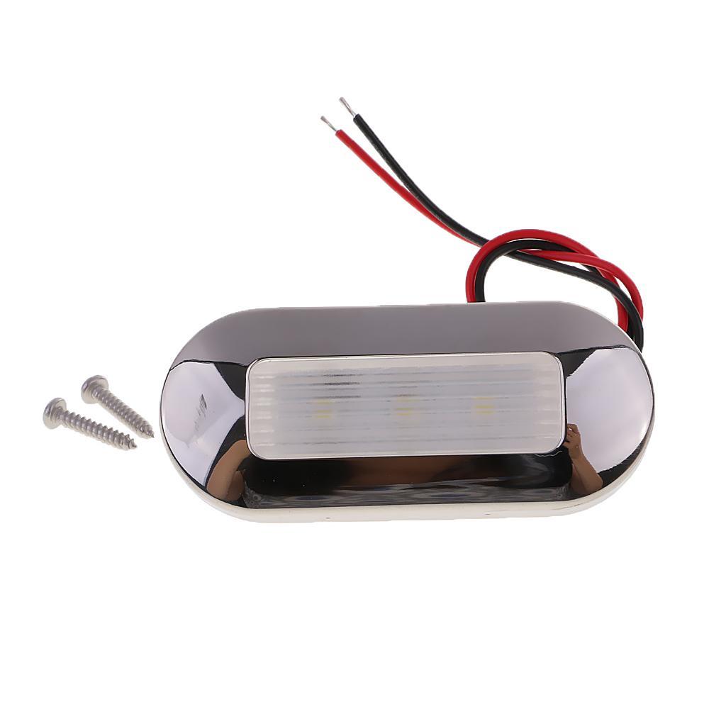 3xUniversal Surface Mount Courtesy Accent LED Light for Marine Boat RV White