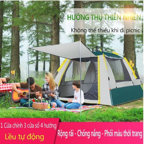 Lều cắm trại tự bung Explorer 4 người, 4 cửa thoáng gió - AsiaMart
