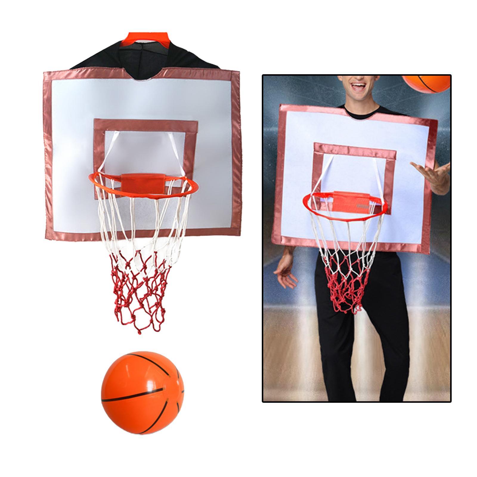Wearable Basketball Hoop Basketball Props Costumes Clothing Toys Portable Basketball Rim Basketball Net for Boys Girls Adults Party Festival