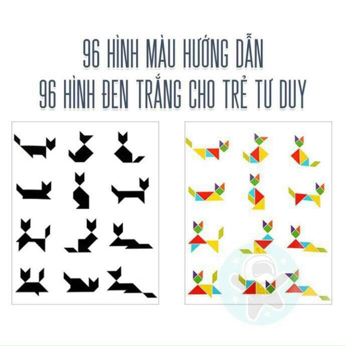 Đồ chơi tangram có nam châm, Xếp hình trí uẩn thông minh sáng tạo