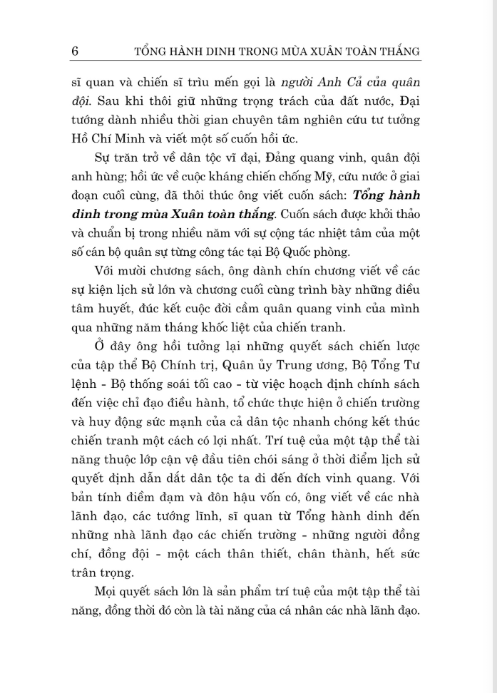 Sách - Tổng Hành Dinh Trong Mùa Xuân Toàn Thắng - Hồi Ức