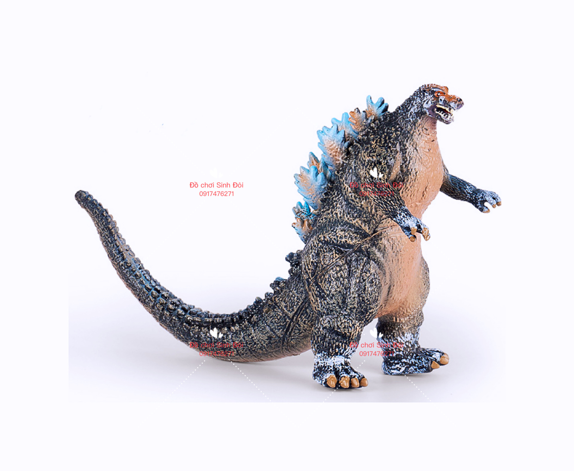 Đồ chơi khổng Long Godzilla cao 15cm - màu đen lưng xanh