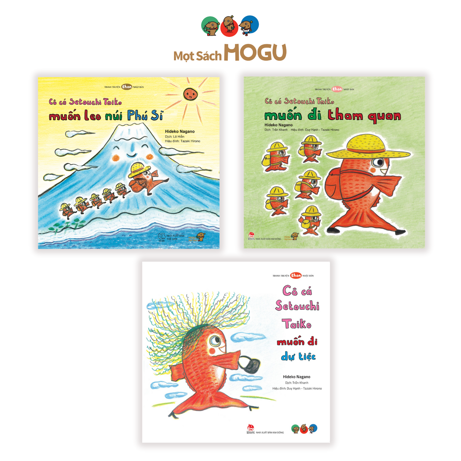 Sách Ehon Nhật Bản - Combo cô cá Taiko cho bé từ 3 tuổi