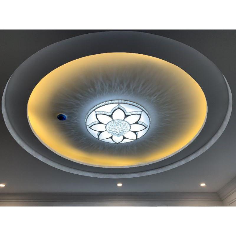 Đèn Ốp Trần Mâm Tròn 8 Cánh Hoa Sen-Tặng Kèm điều khiển hq highting