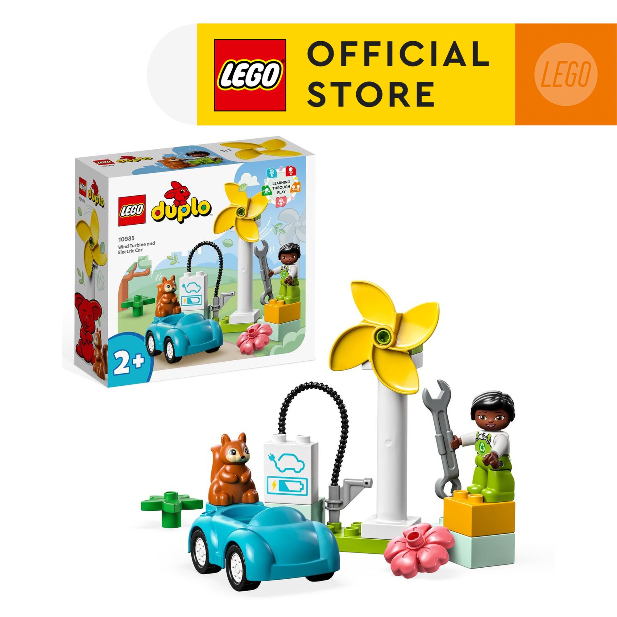 LEGO Duplo 10985 Tua Bin Gió Và Xe Điện Cho Bé (16 Chi Tiết)