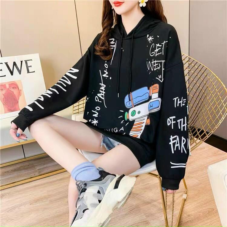 Áo khoác hoodie Chống Rét 123SHOP Cho Nam nữ Cho Cặp Đôi in hình Tàu vũ trụ Chất Nỉ Unisex Form rộng Có 2 Màu Ulzzang