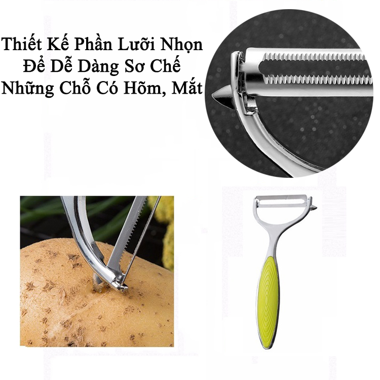 Dụng Cụ Nạo Gọt Củ Quả Đa Năng KUNBE Inox 304 Bền Đẹp