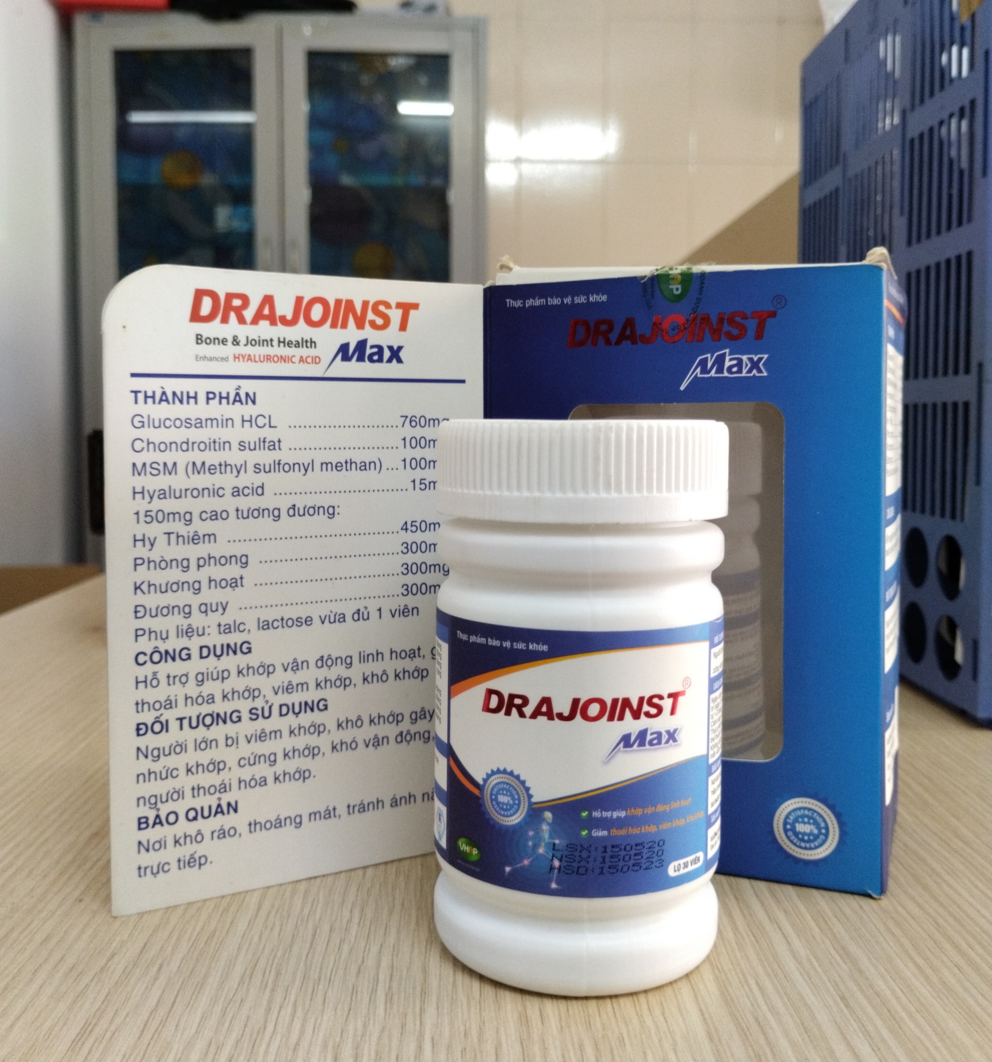 Thực Phẩm Chức Năng Drajoints Max Vhop Pharma- Viên bổ khớp, giảm thoái hoá khớp, viêm khớp, khô khớp (30 Viên)