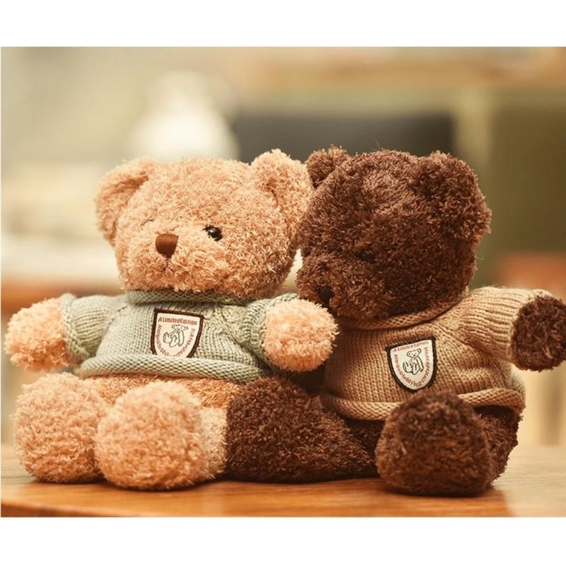 Gấu bông Teddy lông xoăn siêu dễ thương – Quà tặng thú nhồi bông Teddy Heads And Tales – Size từ 30 đến 100 cm – Gối ôm cho bé ngủ ngon