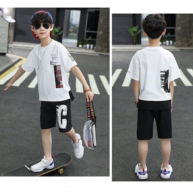 Set bộ quần áo trẻ em dành cho bé trai 20-45kg mẫu chữ C. Thiết kế cá tính, chất liệu thoáng mát