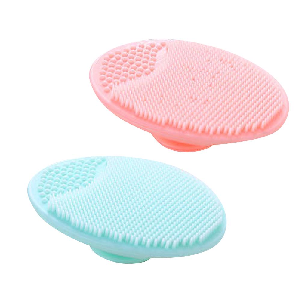 2 Miếng Soft Silicone Face Cleansing Brush Skin Scrubber Exfoliator Massage