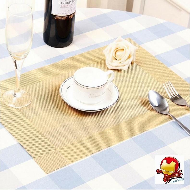 Miếng lót bàn ăn PVC Polyester phong cách châu Âu 45x30cm