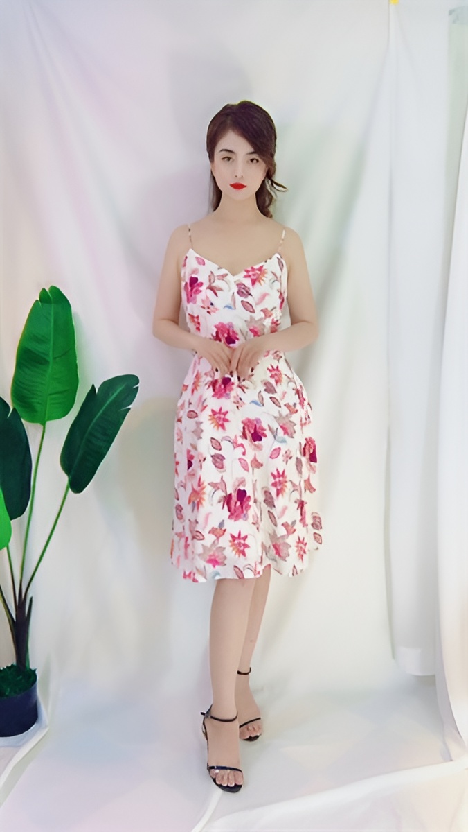 ĐẦM 2 DÂY CỔ CHỮ V LB19