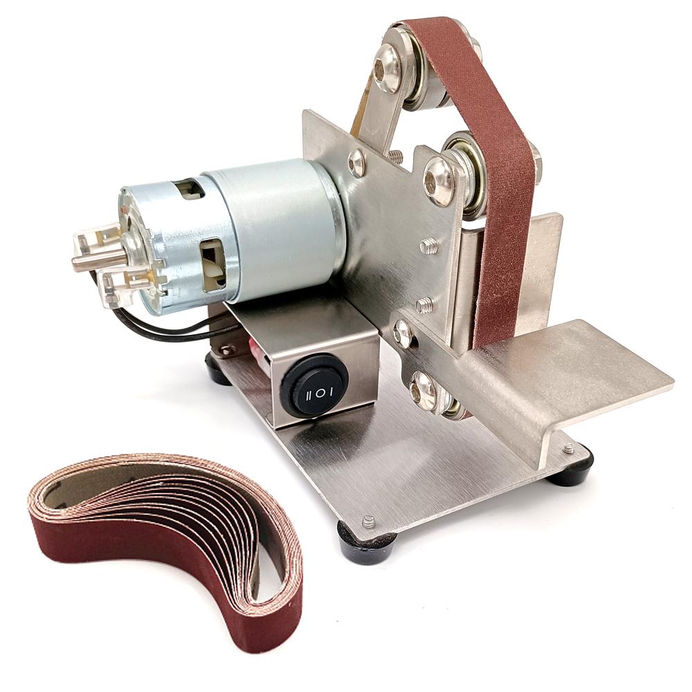 Multifunctional Grinder Mini Electric Belt Sander DIY Polishing Grinding Machine Cutter Edges Sharpener