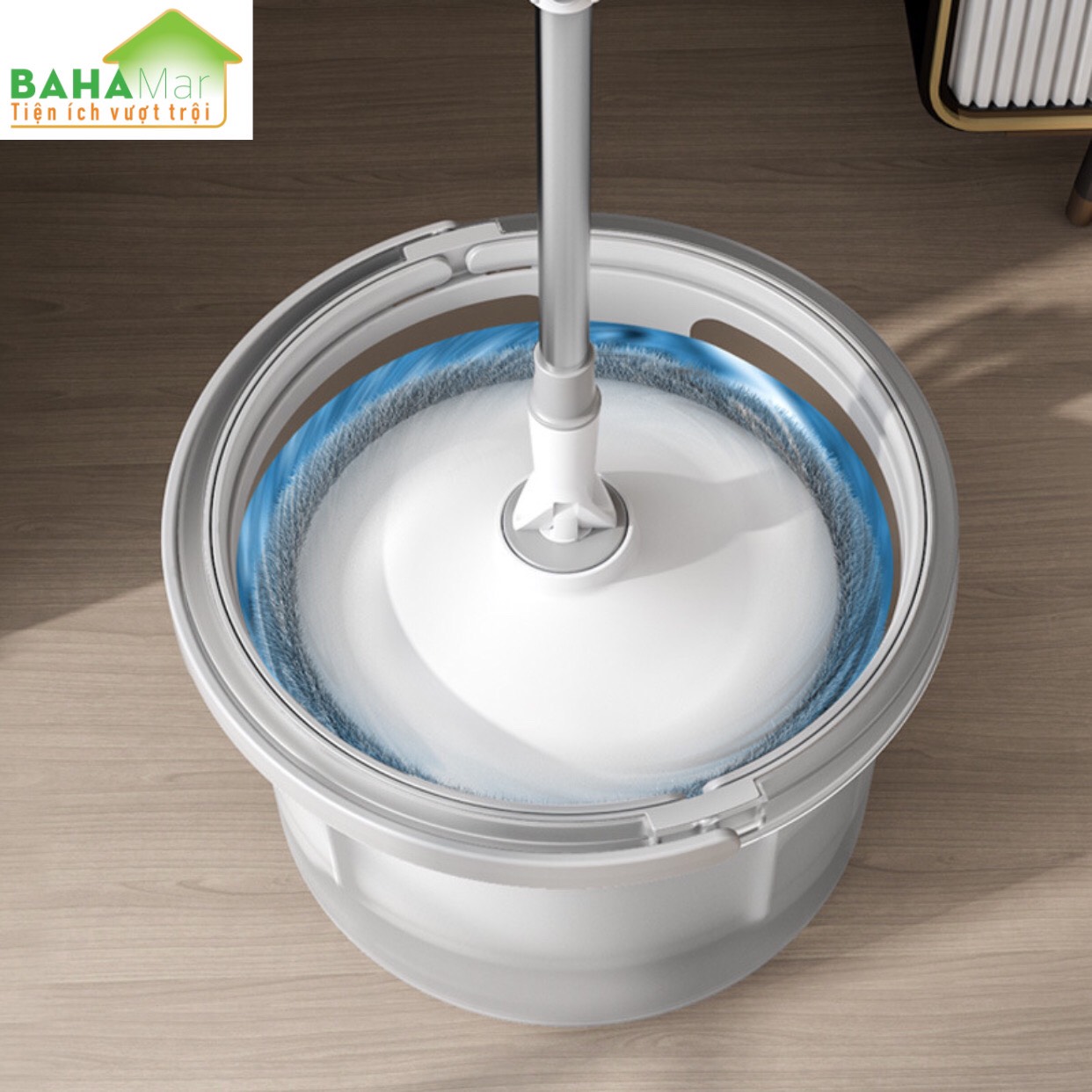 BỘ CÂY LAU SÀN CHẬU GIẶT VẮT GIẺ CÓ TÁCH BỎ NƯỚC BẨN BAHAMAR thuận tiện lau và giặt giẻ