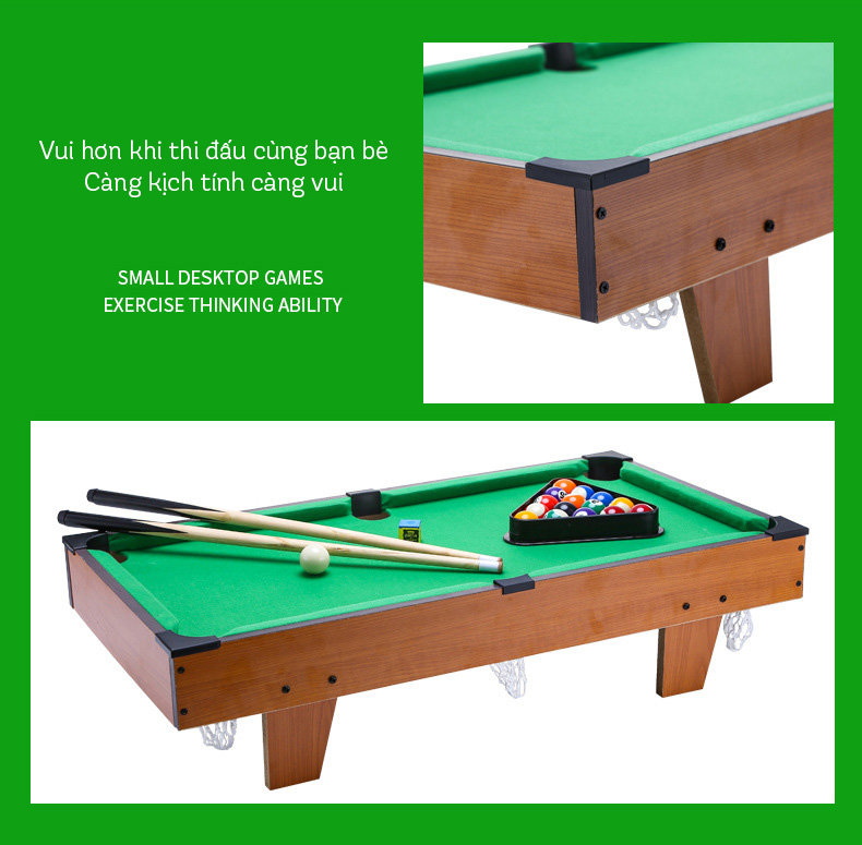 Đồ chơi bàn bida (bi-a) cỡ lớn chân cao 69x37x65cm Table Top Pool Table TTP-69CC