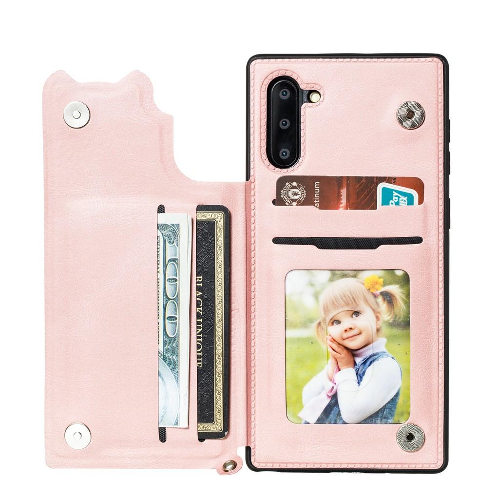 Ốp lưng da gập cho Samsung Galaxy Note10 Note10+ S10 Plus S10+ S10e A750 A7