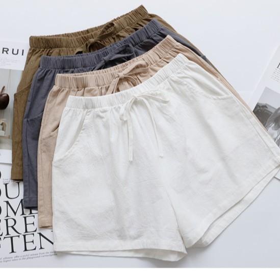 Quần short đũi nơ mịn mát trẻ trung freesize<60kg