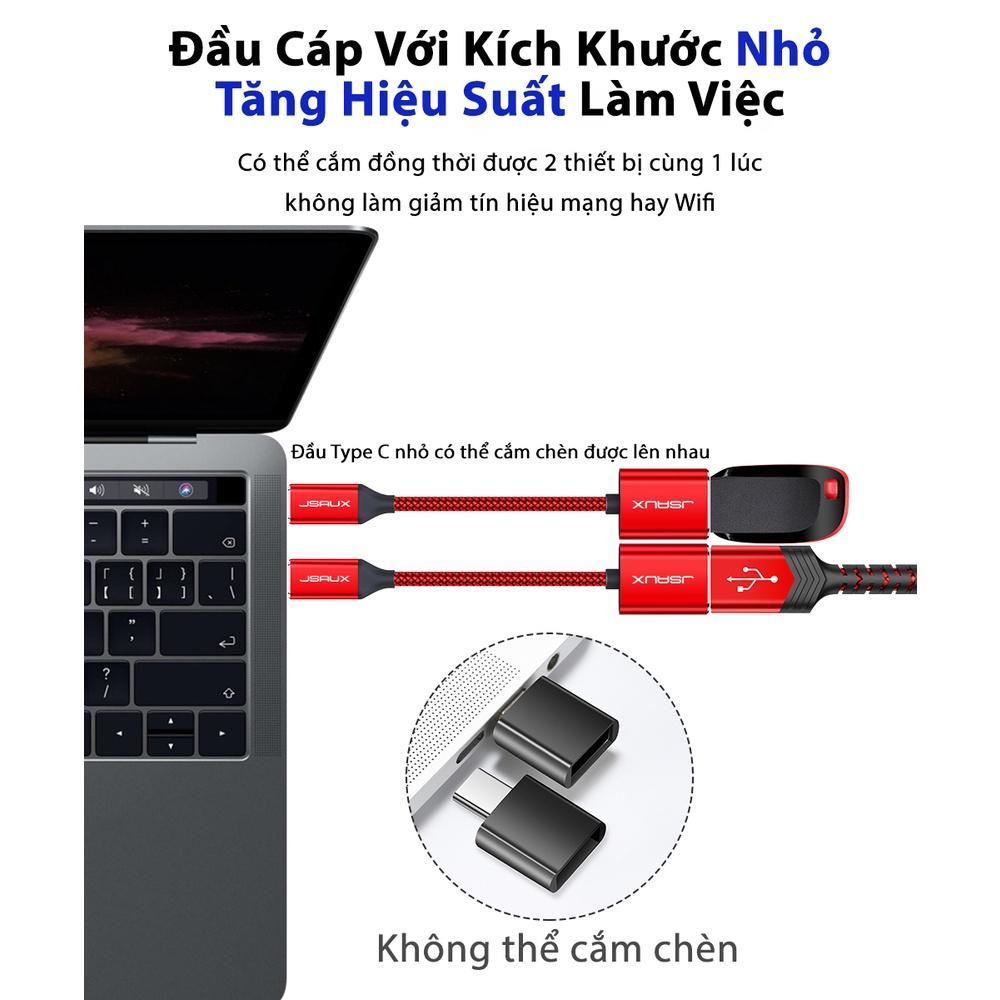 Cáp Chuyển Đổi Type C Sang Usb 3.0 Cao Cấp CD0019 JSAUX - Cho Điện Macbook, Điện thoại Samsung, Oppo, Huewei...Cáp OTG - Hàng chính hãng