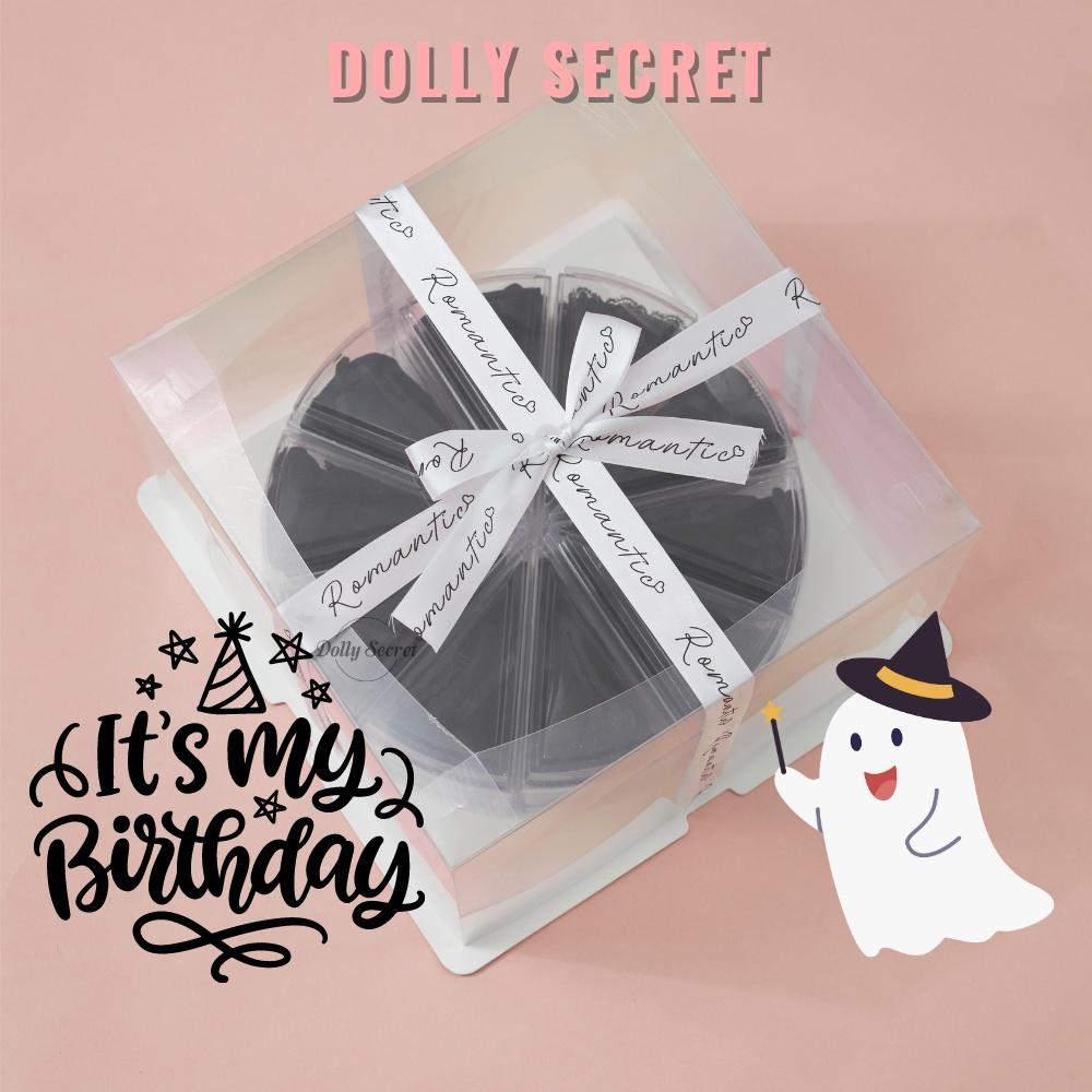 Set 10 quần lót Đen Huyền Bí DOLLY SECRET - SEELIPS BIRTHDAY CAKE quà tặng độc đáo B08