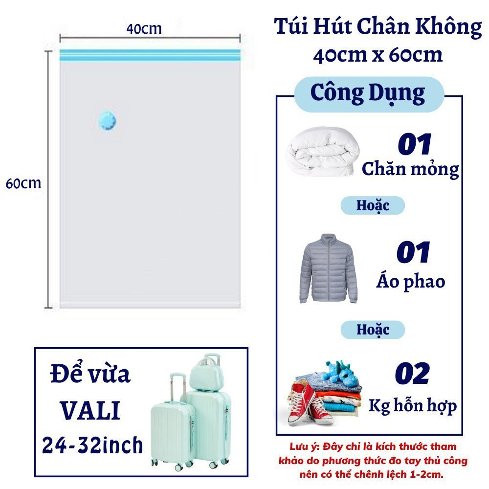 Túi Hút Chân Không Đựng Quần Áo, Chăn Ga Gối, Thú Bông - Loại Dày Cao Cấp, Nhiều Hoạ Tiết, Bảo Vệ Quần Áo, Chăn Ga Khỏi Ẩm, Nấm Mốc, Chống Nước Tuyệt Đối