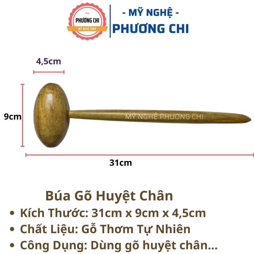 Búa gõ huyệt chân đầu tròn, Búa gỗ bấm huyệt MB2, Dụng cụ ấn huyệt chân bằng gỗ thơm | Mỹ Nghệ Phương Chi