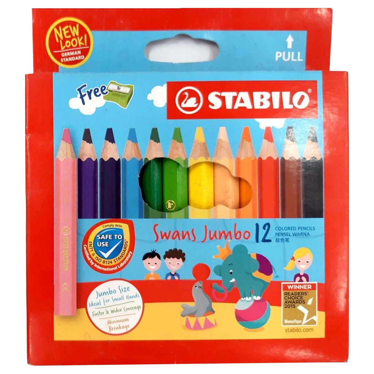 Chì Màu Jumbo Ngắn CLJ1873S - Hộp 12 Cây