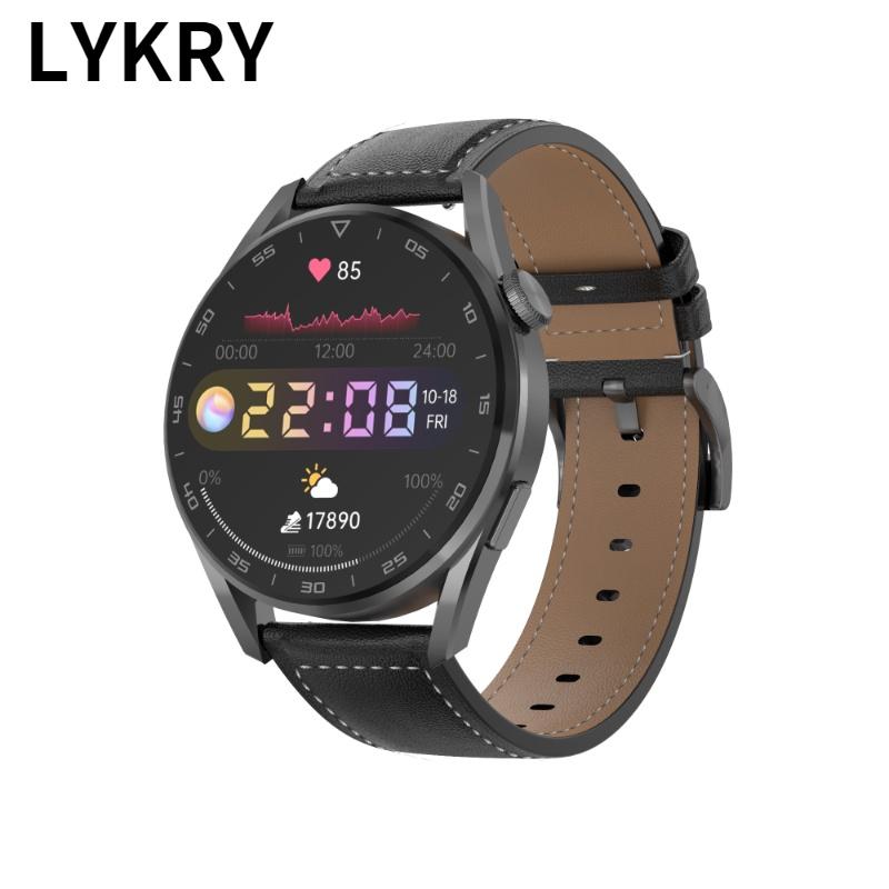 Lykry Smart Watch DT3pro Round Screen Bluetooth Call IP67 Waterproof Long Standby Heart Rate Monitor Fitness Tracker 1.32inch