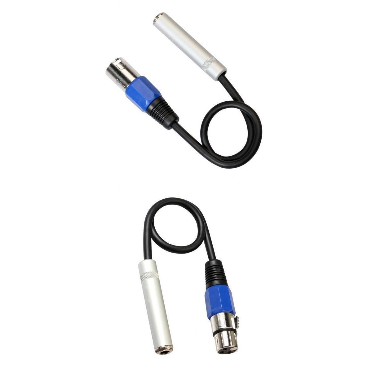 2 x Balanced 3-Pin XLR Male to 6.35mm Female /Male Stereo Audio Cable