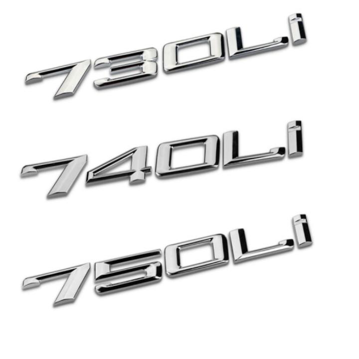 Decal tem chữ inox 730LI, 740LI và 750LI dán xe ô tô BMW