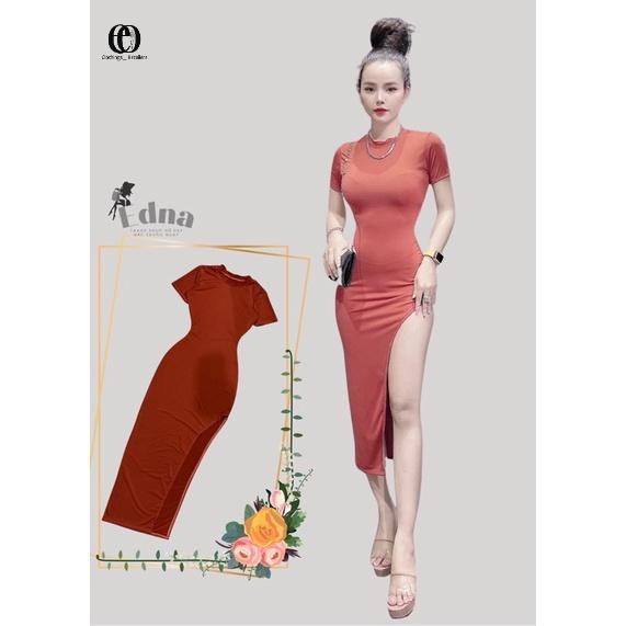 ĐẦM BODY TAY NGẮN XẺ CAO HÔNG “EDNA OOTD” KÈM ẢNH VIDEO THẬT