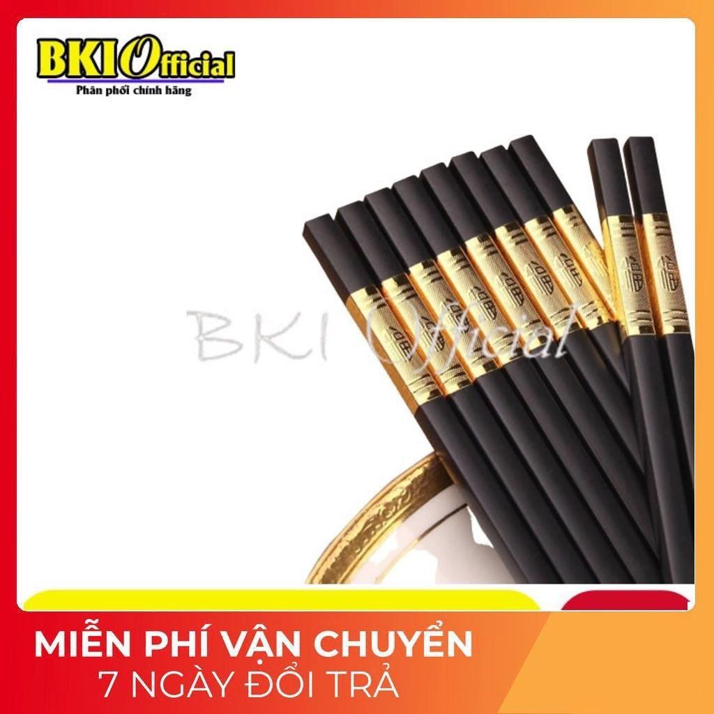 Bộ 10 đôi Đũa mạ vàng, Đũa ăn cao cấp đũa khảm vàng hàn quốc Chống Trơn- Chống Trượt- Chống Mốc- Bền Mầu
